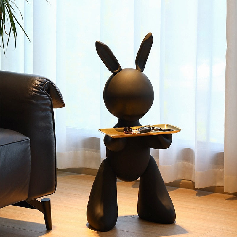 ArtZ® I'm All Ears Abstract Sculpture Tray Table - Black