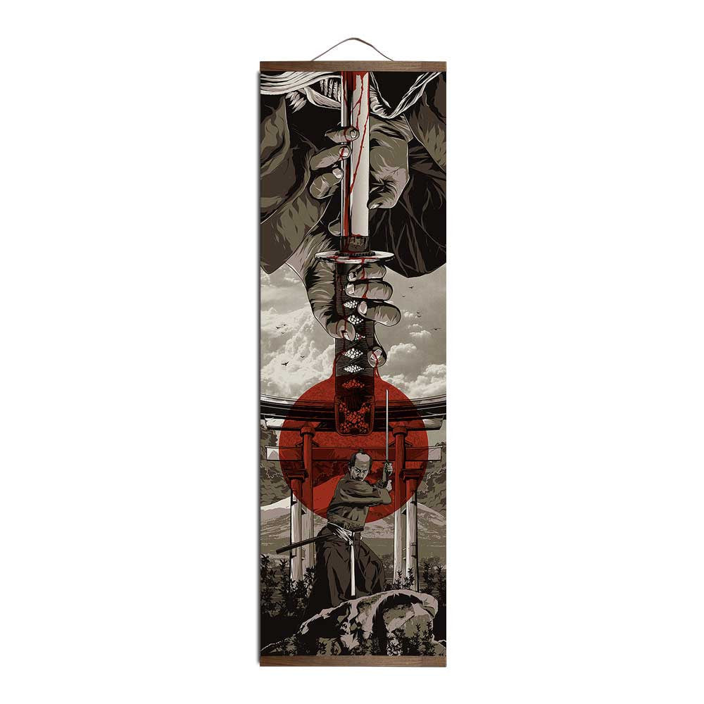 ArtZ® Heart Of A Warrior Samurai Paintings - Sword / 11.8 inch by 37.8 inch (30x96cm)