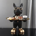 ArtZ® At Your Service Bulldog Sculpture And Tray - Black