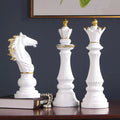 ArtZ® Gambit Trio Chess Set of 3 - White (1 King; 1 Queen; 1 Knight)