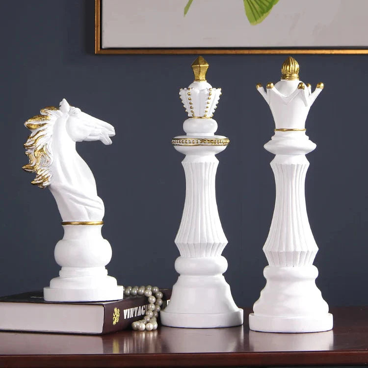 ArtZ® Gambit Trio Chess Set of 3 - White (1 King; 1 Queen; 1 Knight)