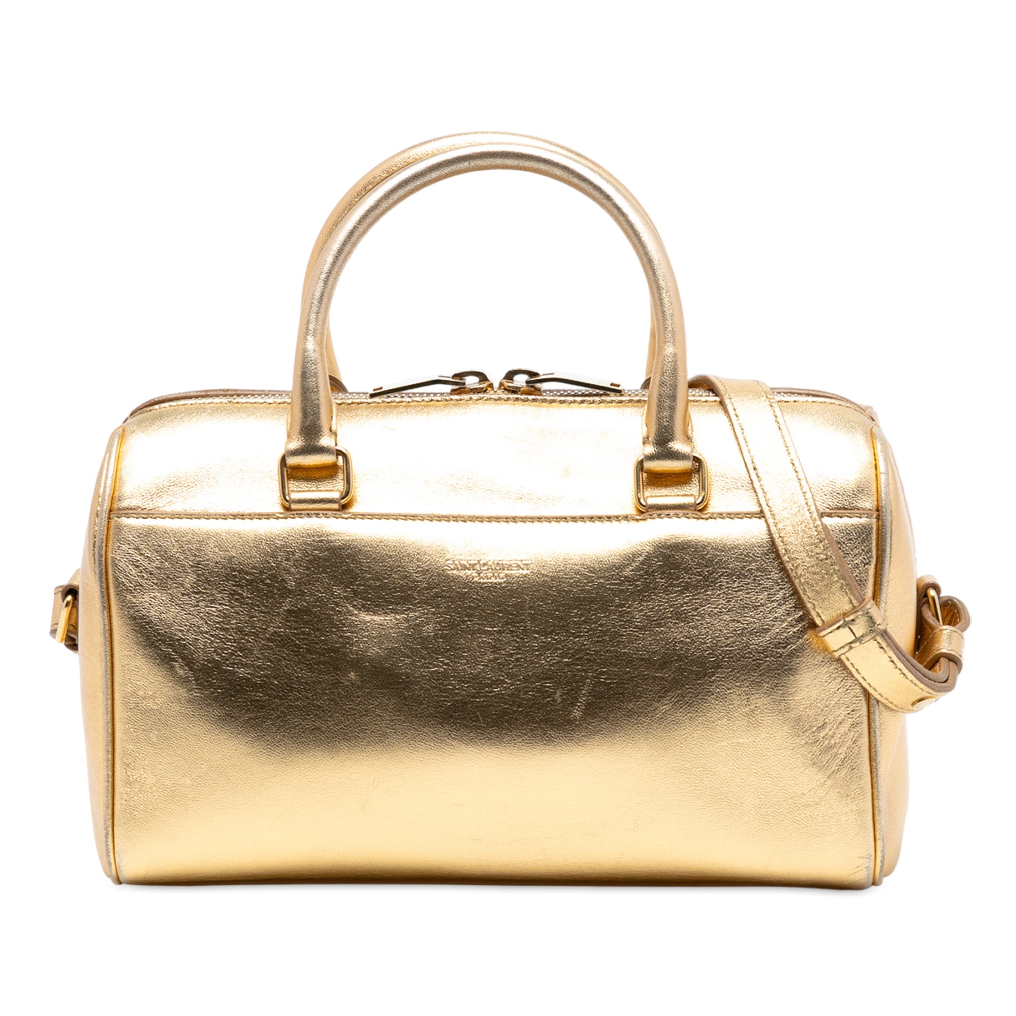 Baby Metallic Leather Classic Duffle Satchel