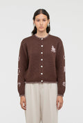Hartley Cardigan - Chocolate Brown/Pale Pink