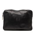 Leather Anagram Clutch