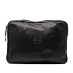 Leather Anagram Clutch
