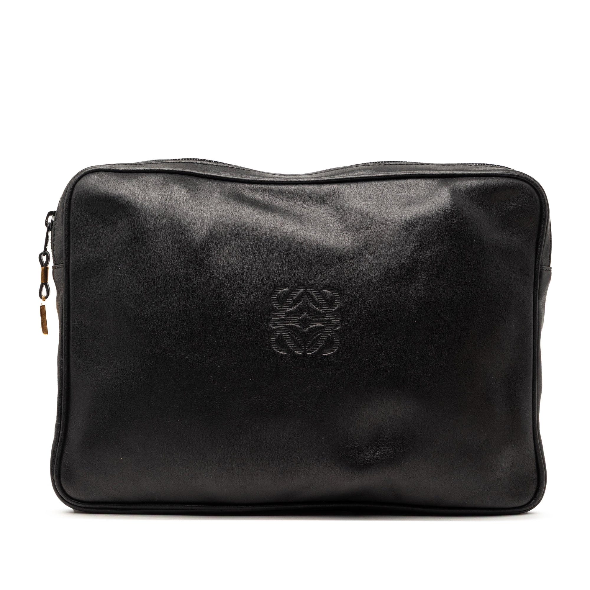 Leather Anagram Clutch