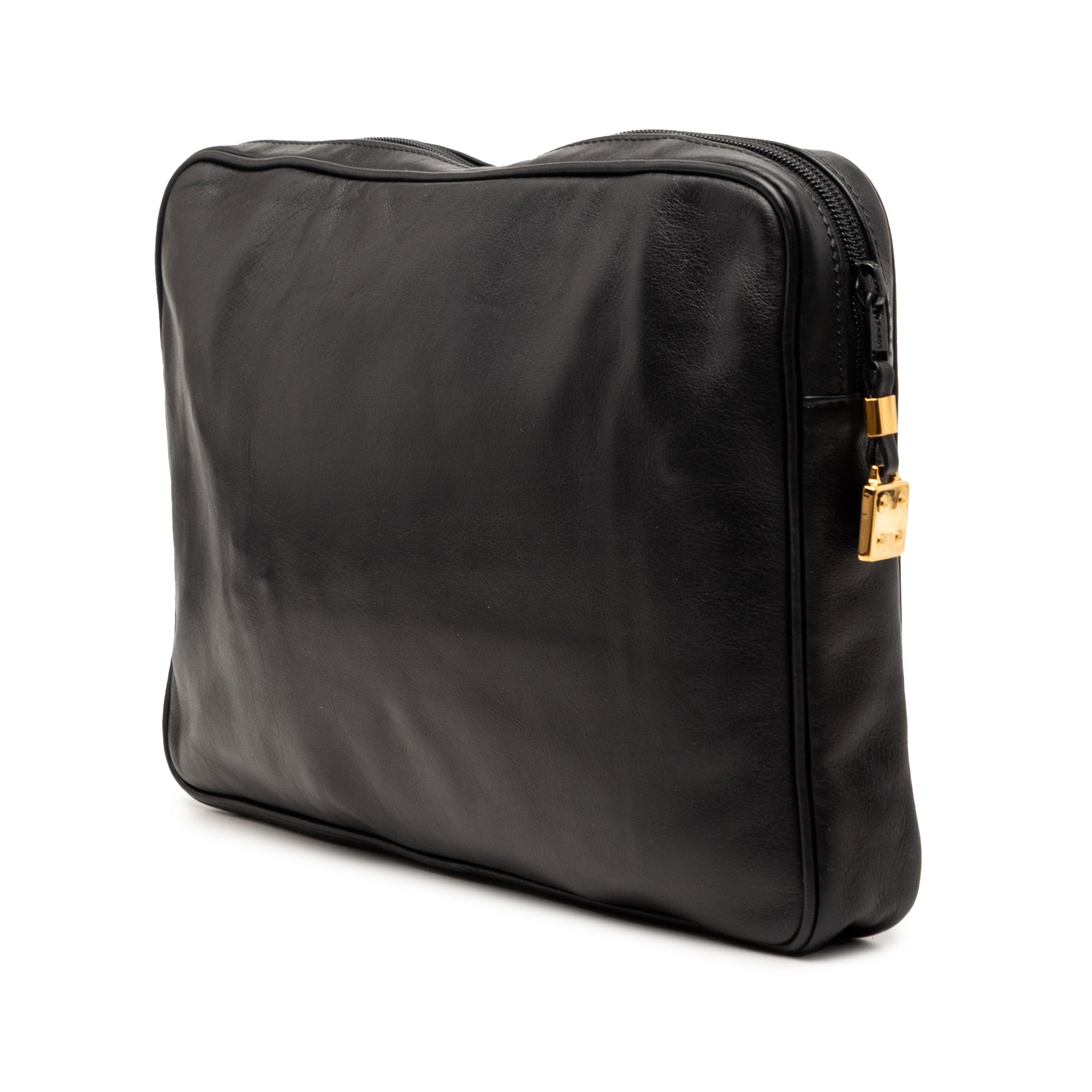 Leather Anagram Clutch
