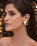 Gold Mess Studs By KYNAH, Luxury Indian Fashion & Bridal Wear