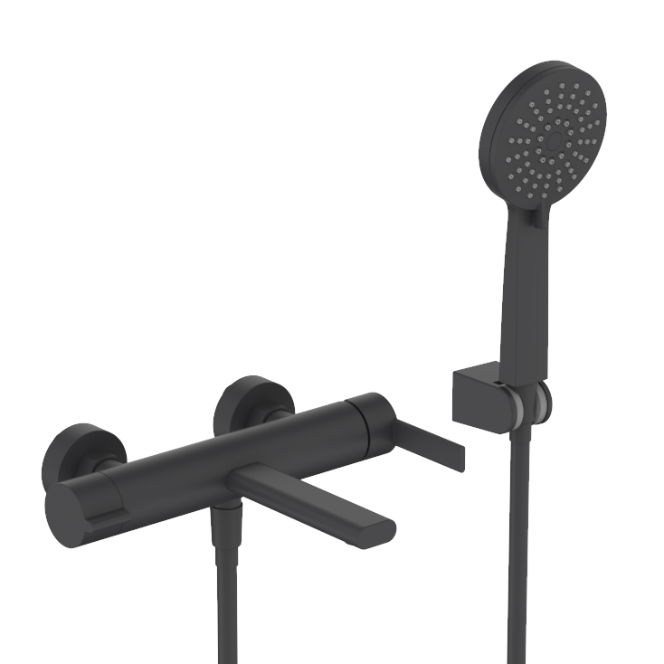 BATHME HB-GR4025B INFINITY B16 Grifo Monomando Baño Ducha Negro Mate