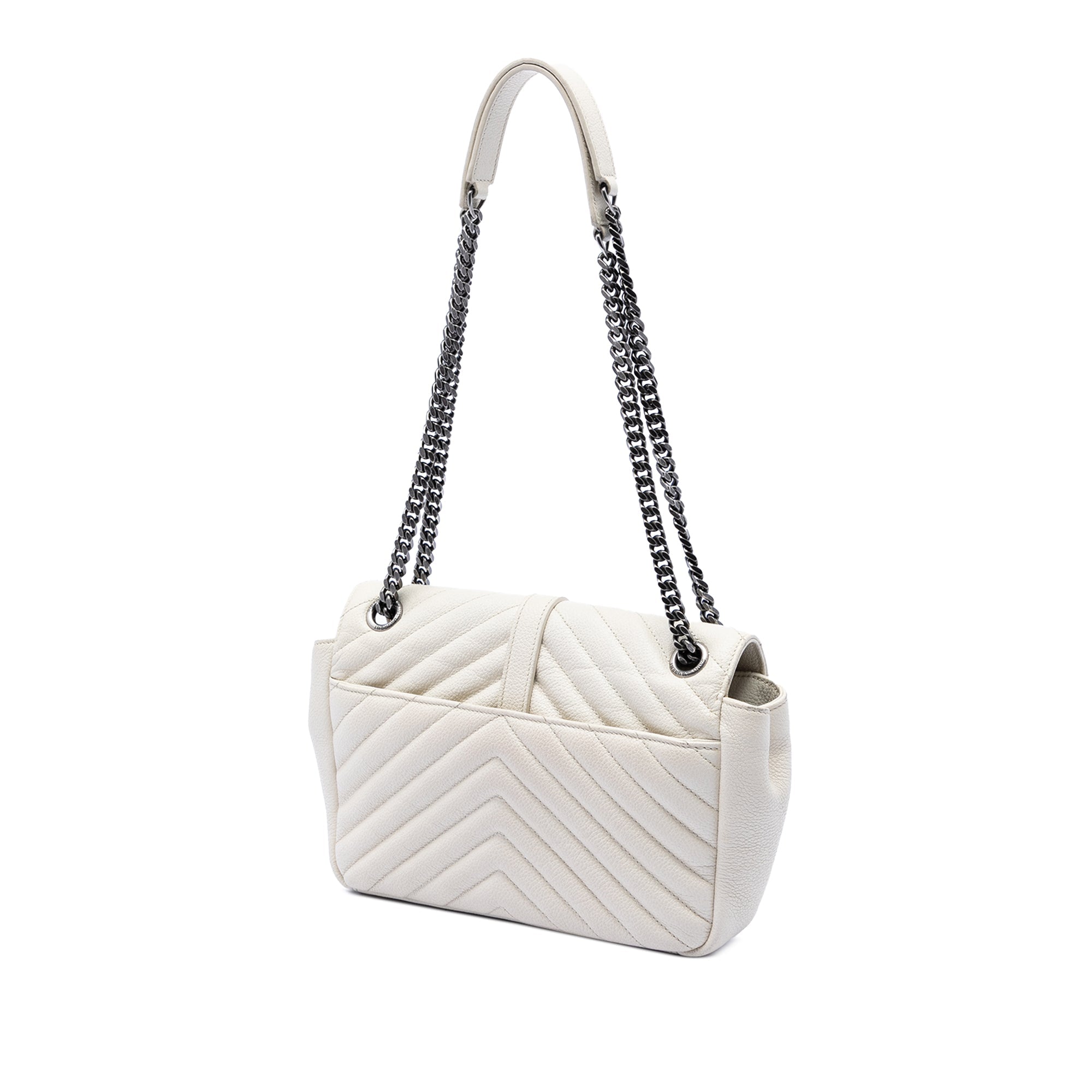 Medium Chevron Calfskin Monogram Envelope Bag