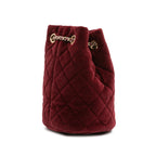 Mini Velvet Crystal Pearl Crush Bucket Bag