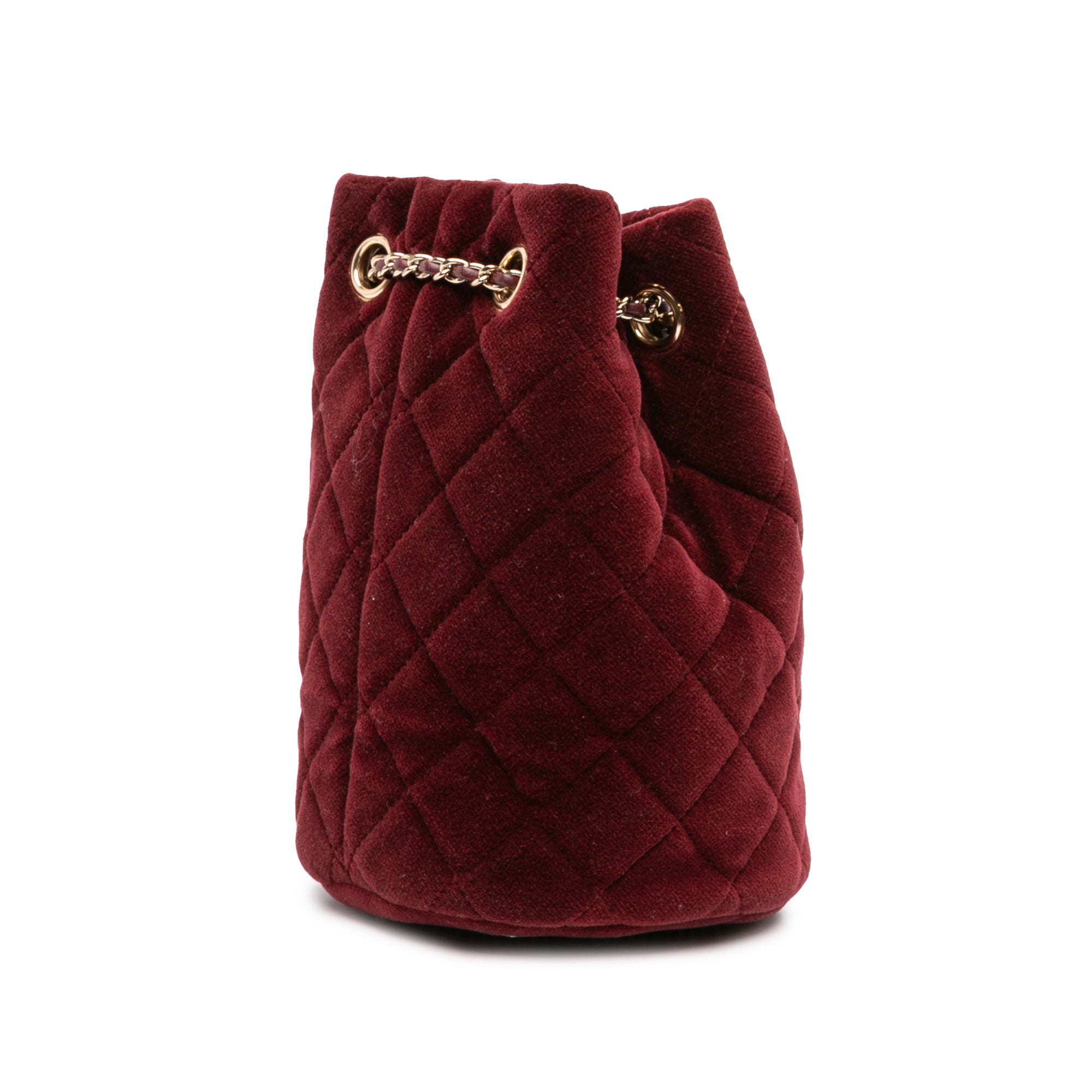 Mini Velvet Crystal Pearl Crush Bucket Bag