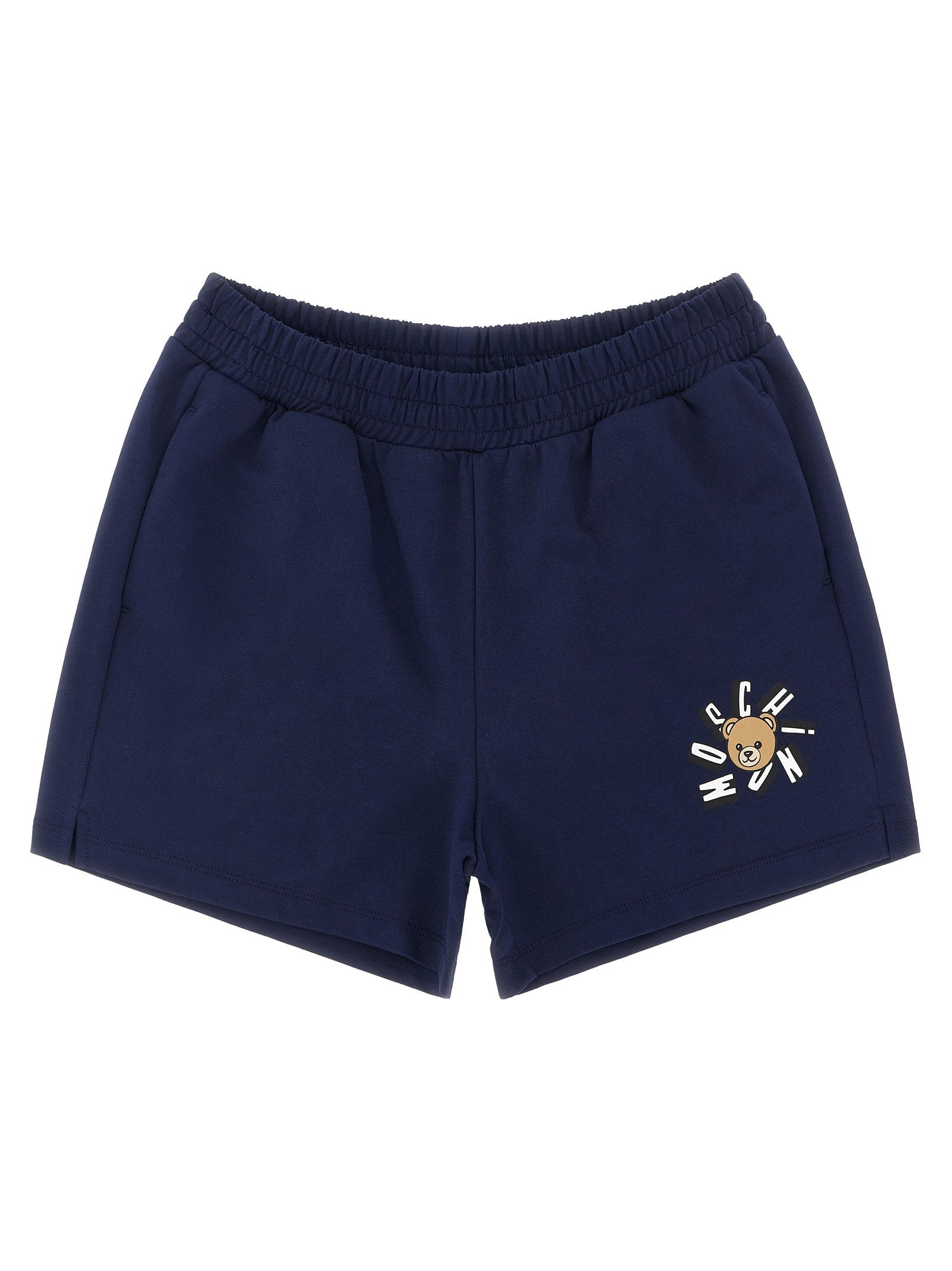 Moschino Kid Teen Teddy Bear-Print Shorts — Navy
