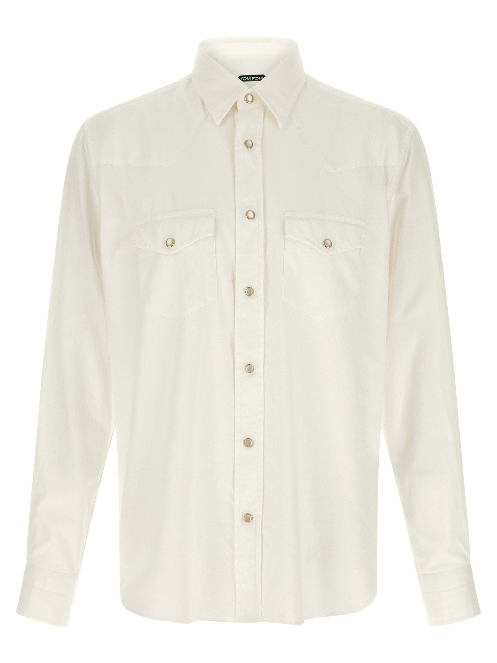Tom Ford Western-Style Cotton Shirt — Cream