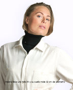 Jersey de cuello vuelto minimo negro mujer