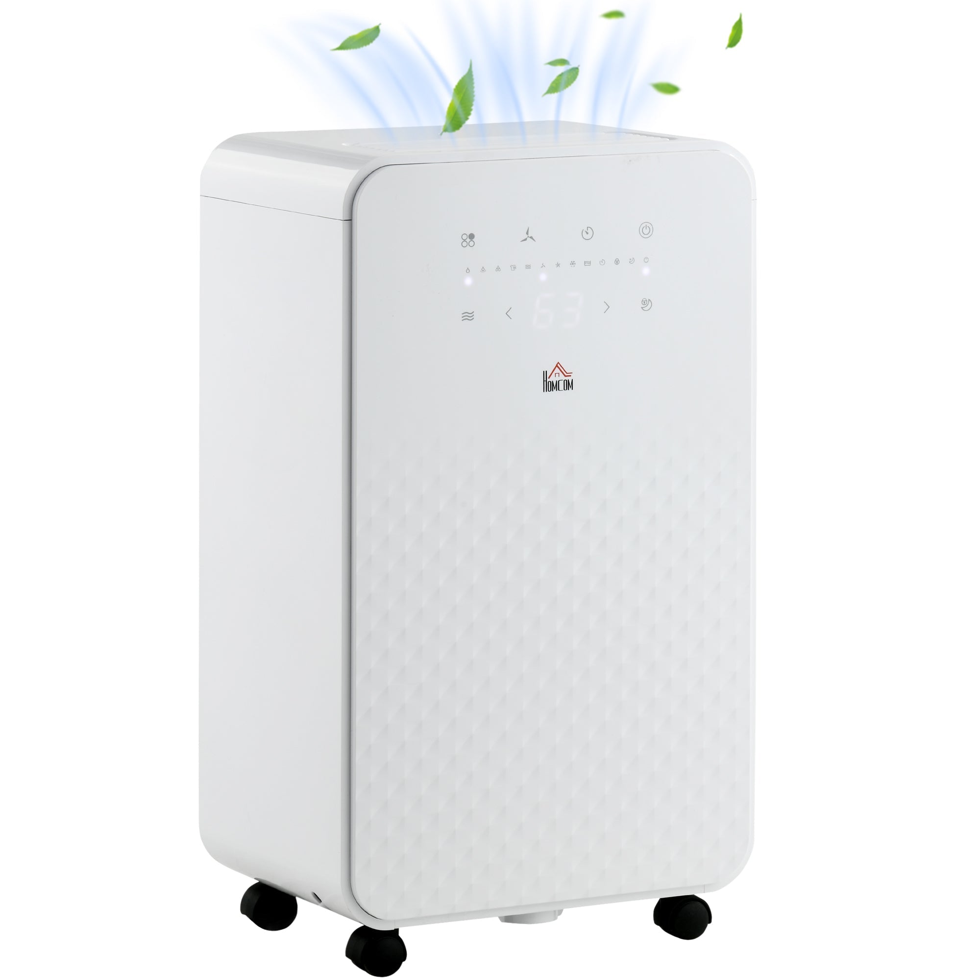 12L/Day 2000mL Portable Quiet Dehumidifier with Air Purifier Filter, White