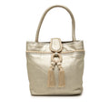 Metallic Leather Fringe Tassel Handbag