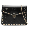 Small Studded Leather Laser Cut Square Serpenti Forever Chain Crossbody