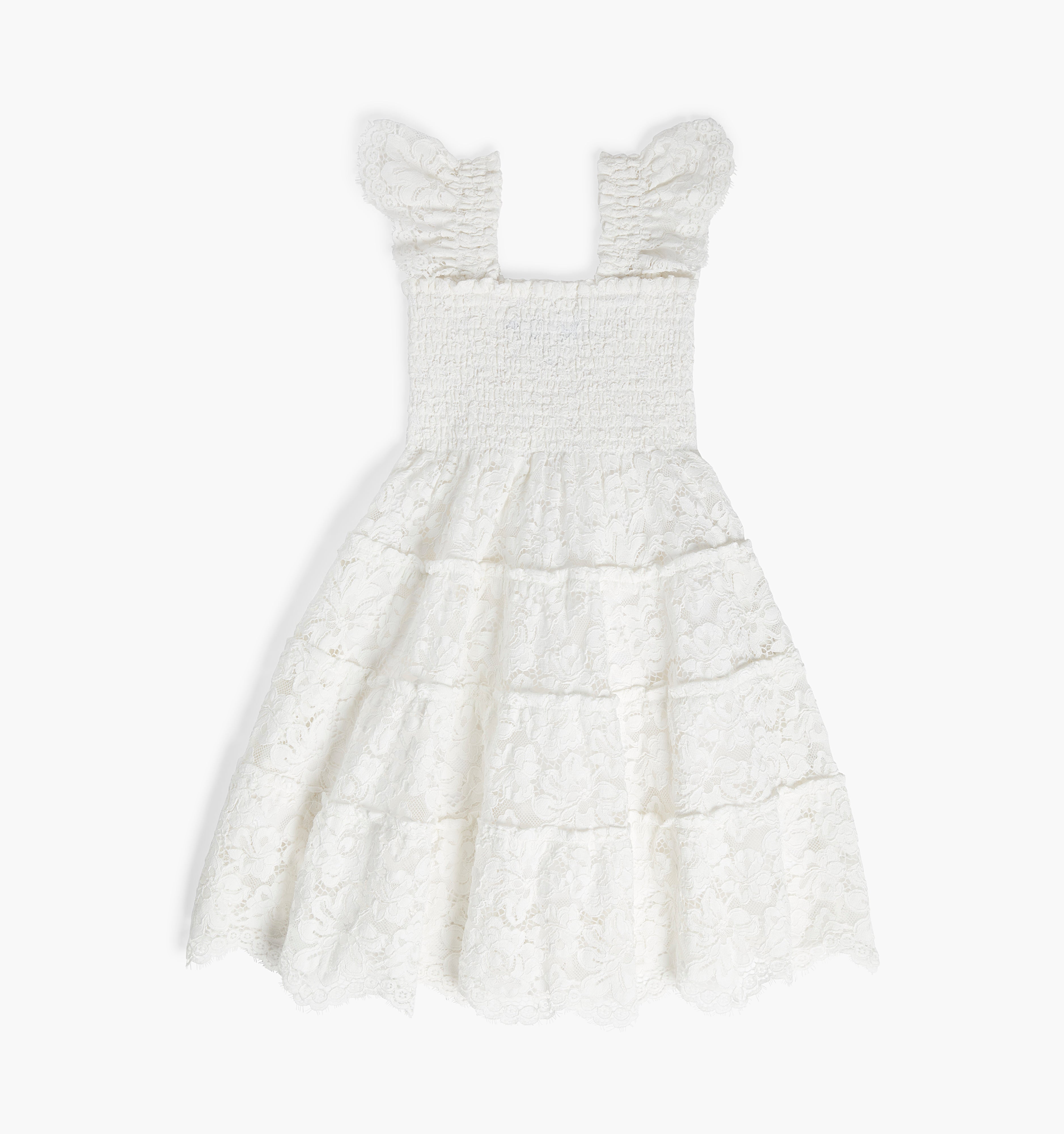 The Collector's Edition Lace Tiny Ellie Nap Dress / White Fleur    By Hill House Home