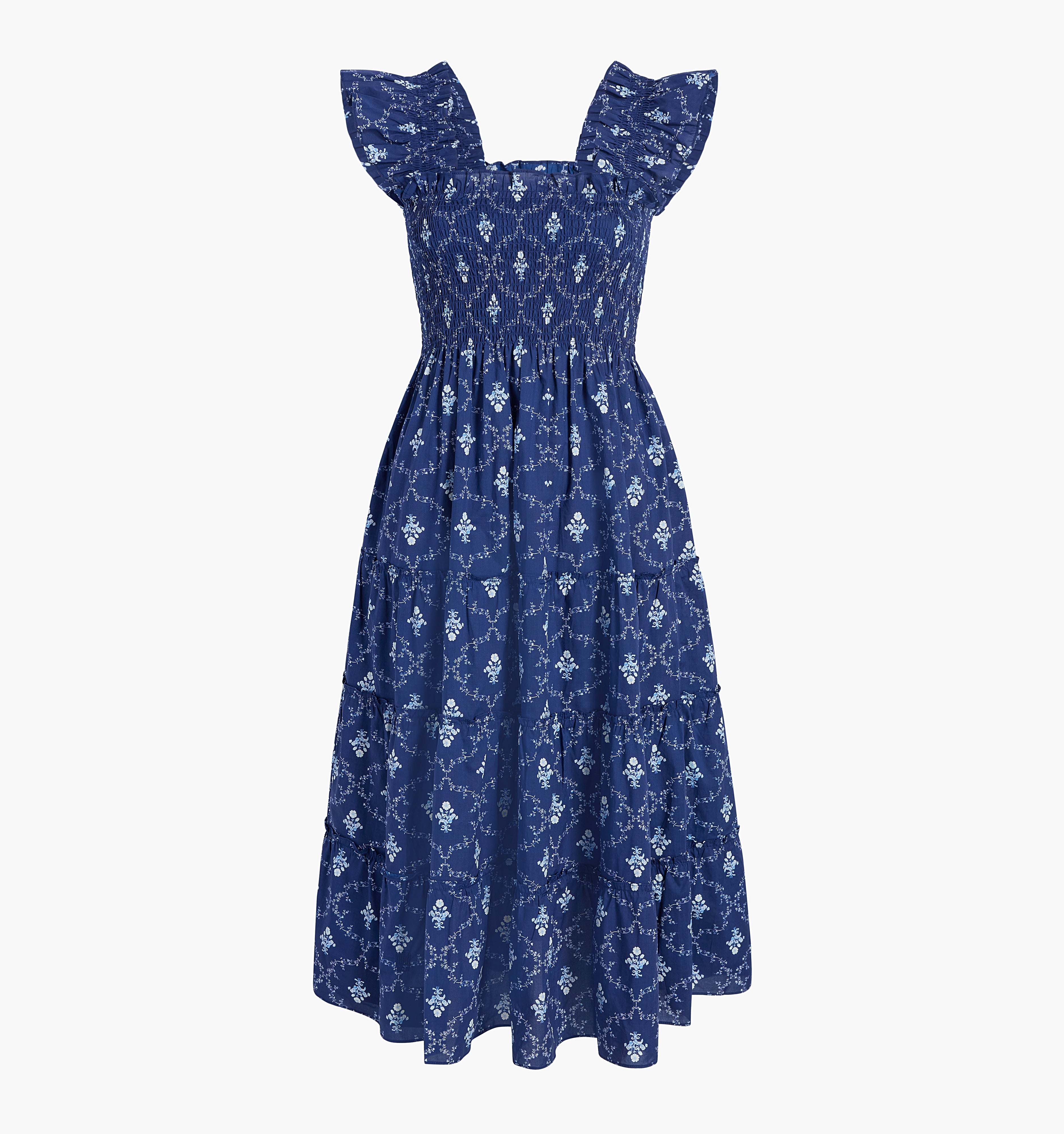 The Maternity Ellie Nap Dress Navy Trellis   By Hill House Home