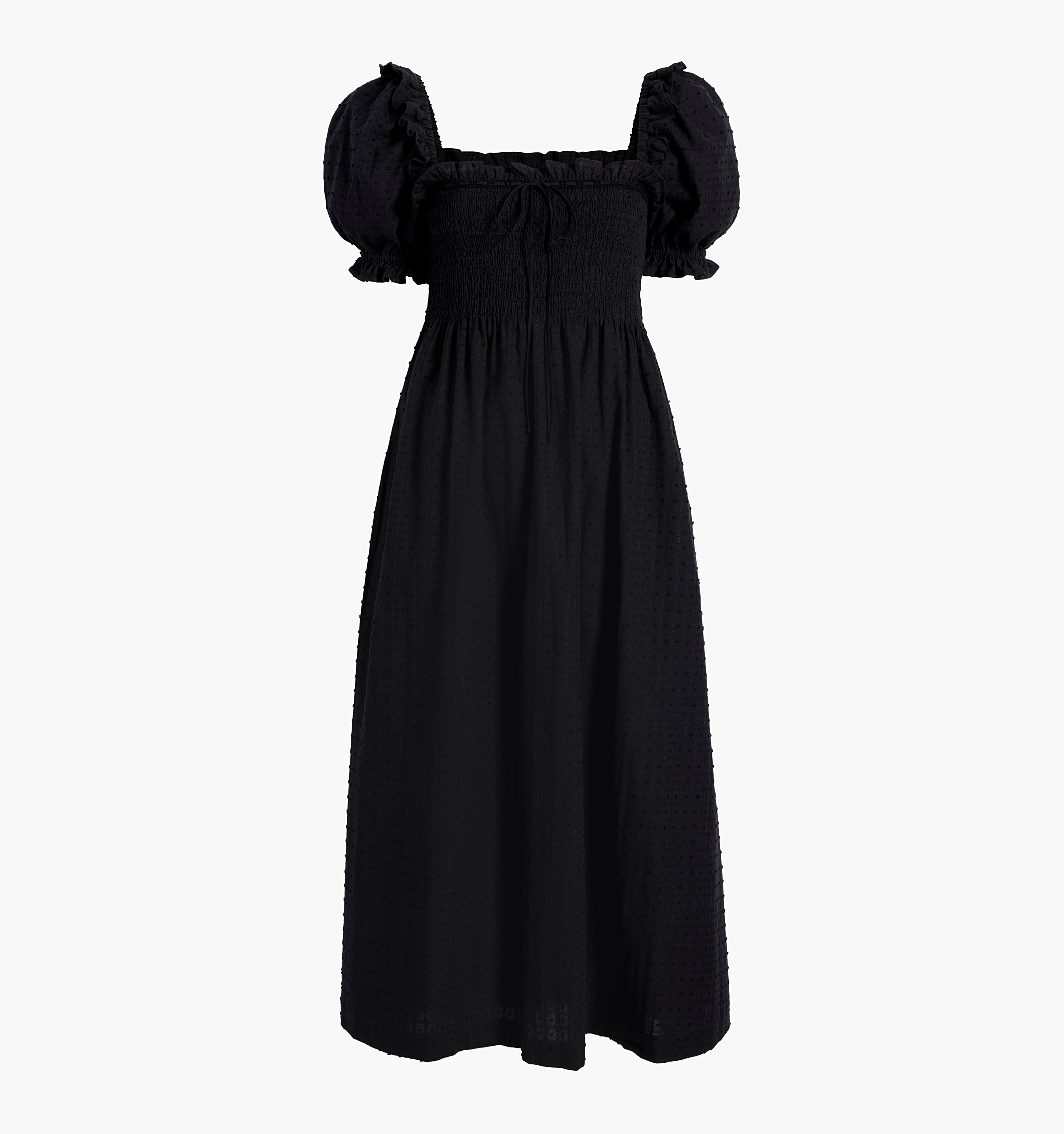 The Scarlett Nap Dress / Black Textured Clip Dot   By Hill House Home