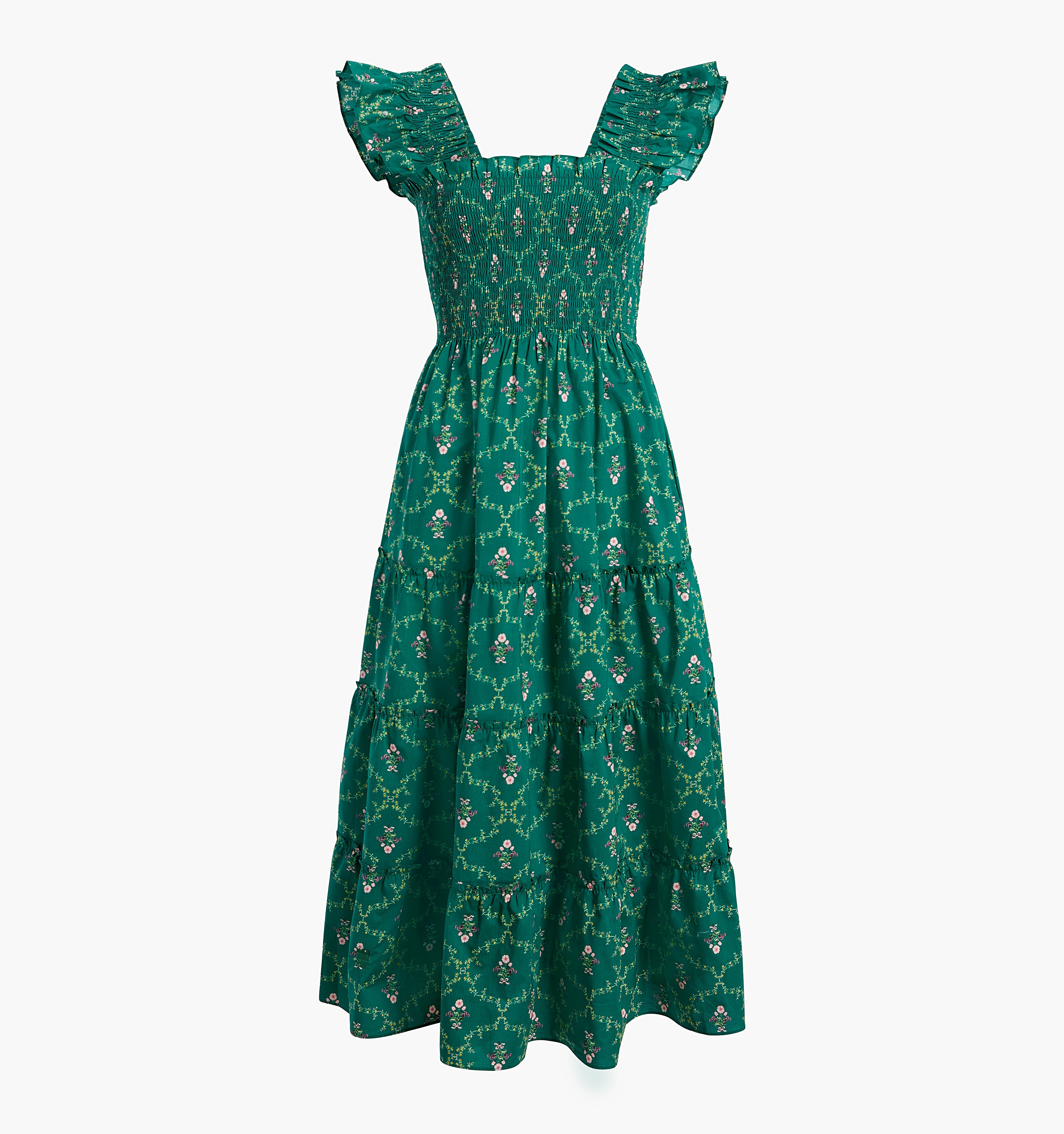 The Ellie Nap Dress / Emerald Trellis   By Hill House Home