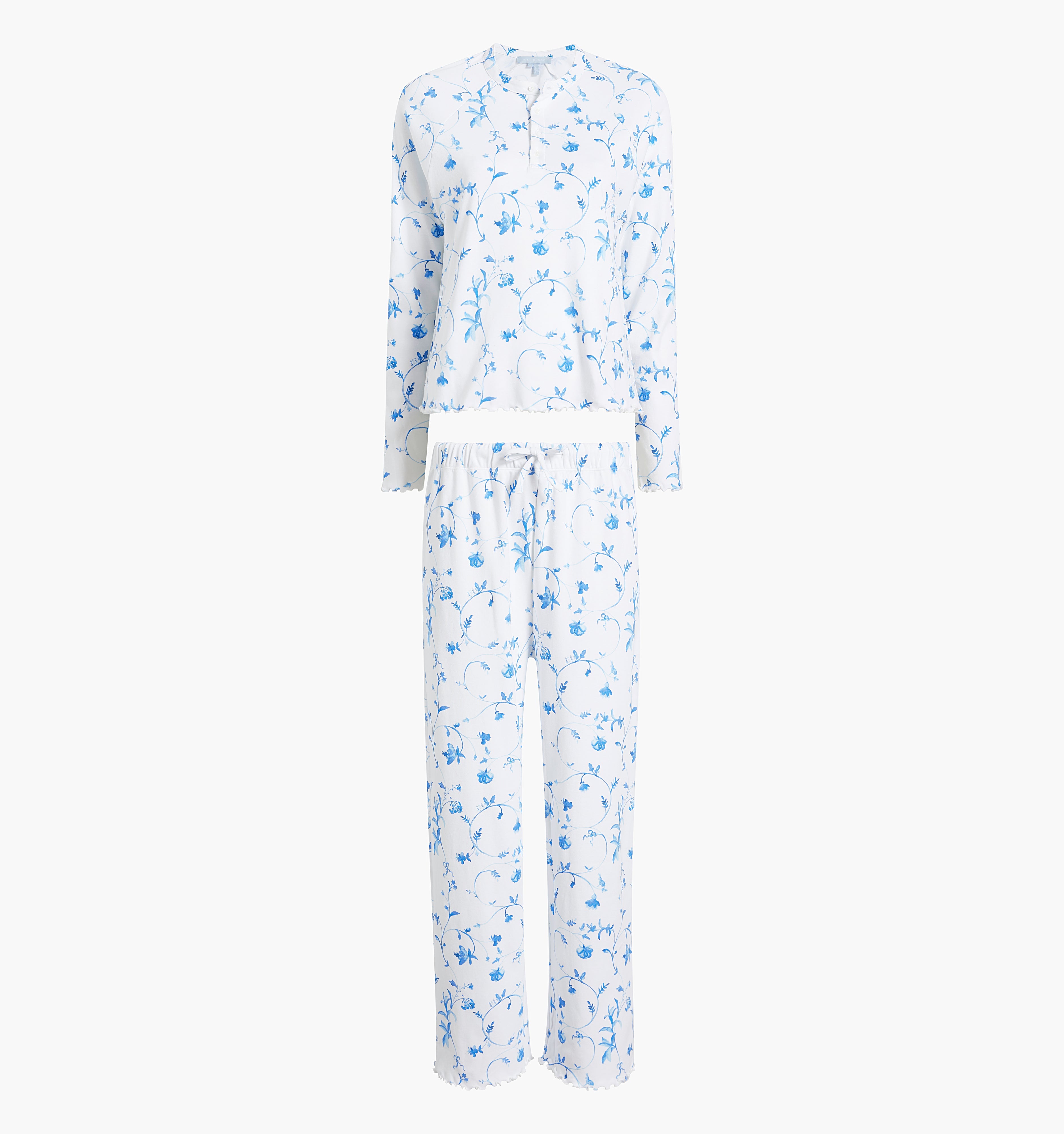 The Olivia Pant Pajama Set / Blue Botanical   By Hill House Home
