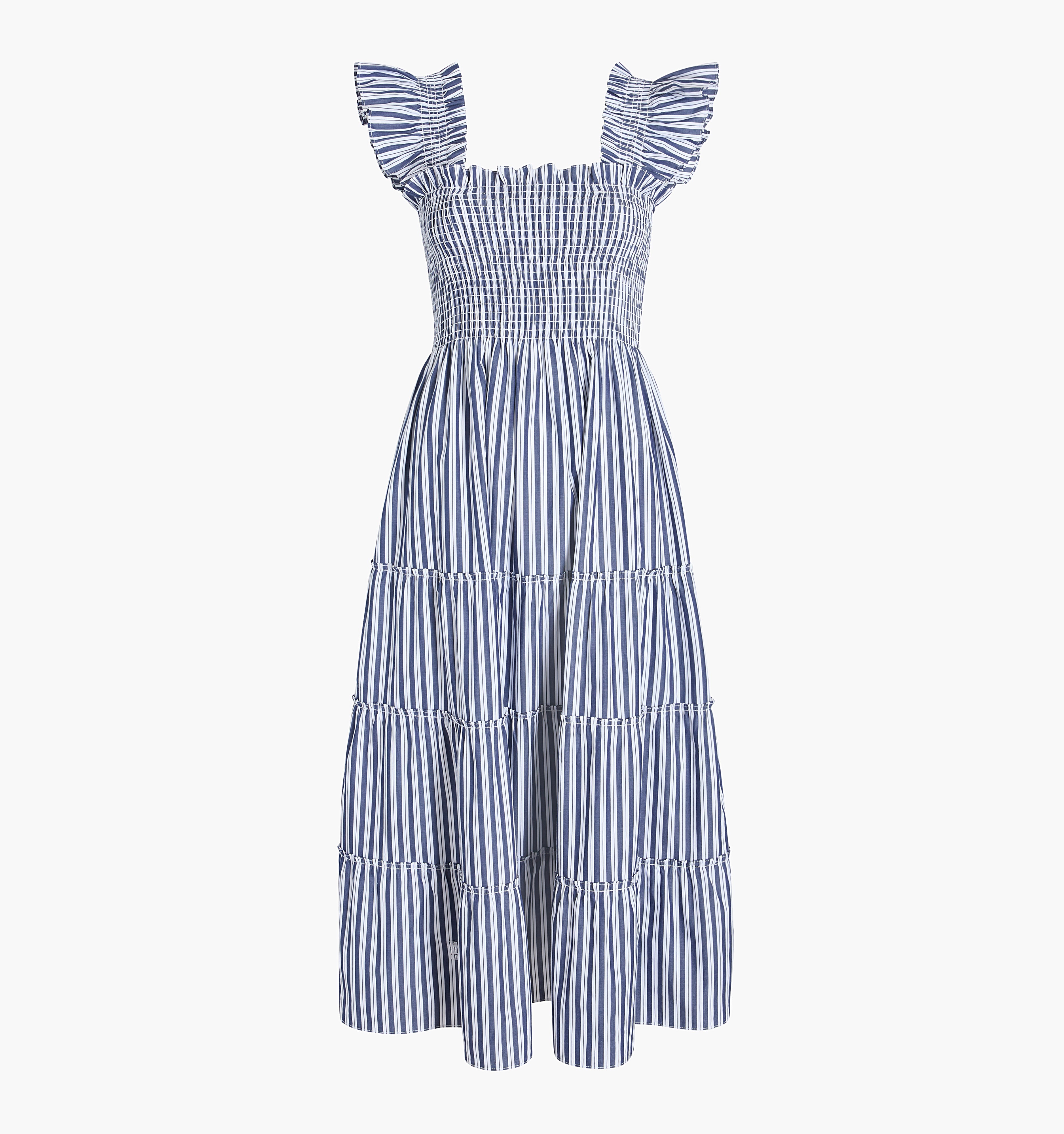 The Maternity Ellie Nap Dress Navy Stripe   By Hill House Home