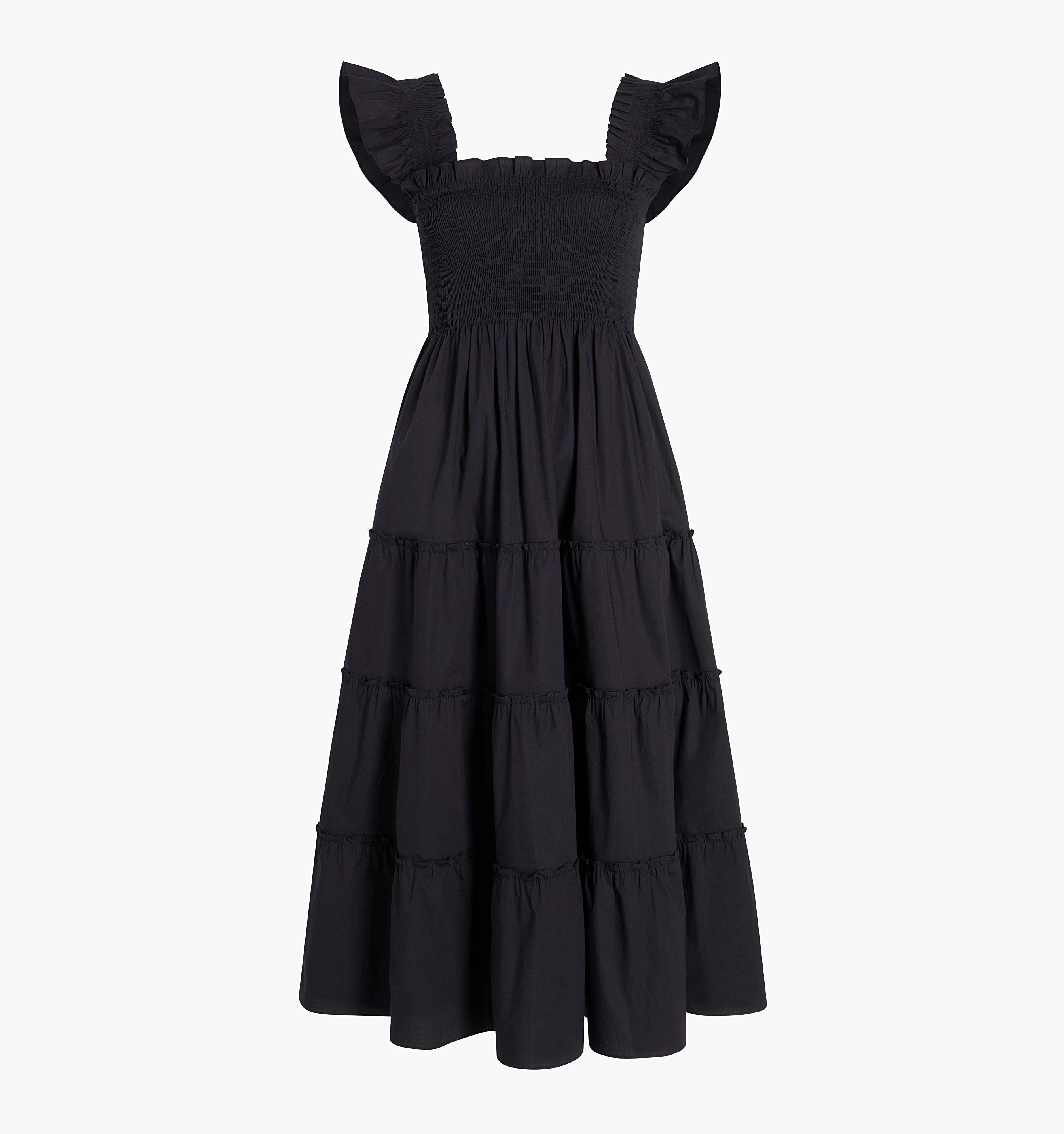 The Maternity Ellie Nap Dress Black Cotton By Hill House Home