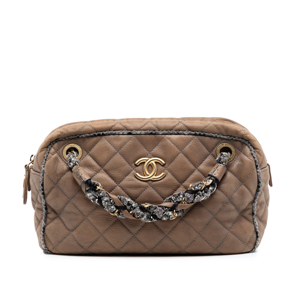 CC Quilted Iridescent Calfskin Tweed Bowler Bag