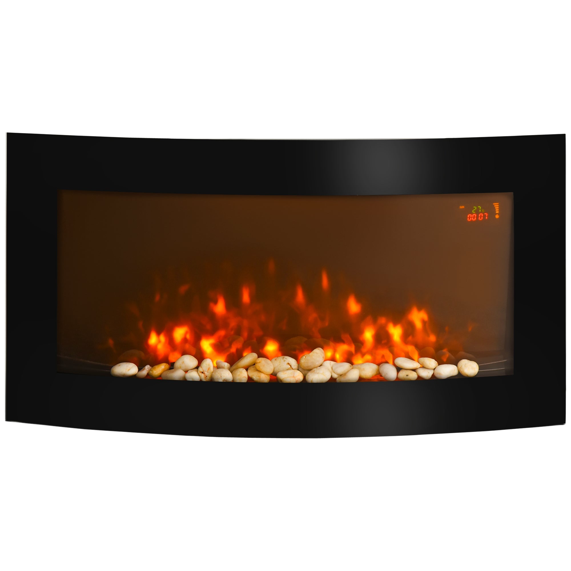 Electric Fireplace with 7 Colour Side Lights Slimline, 1000/2000W, 89.2cm x 48cm