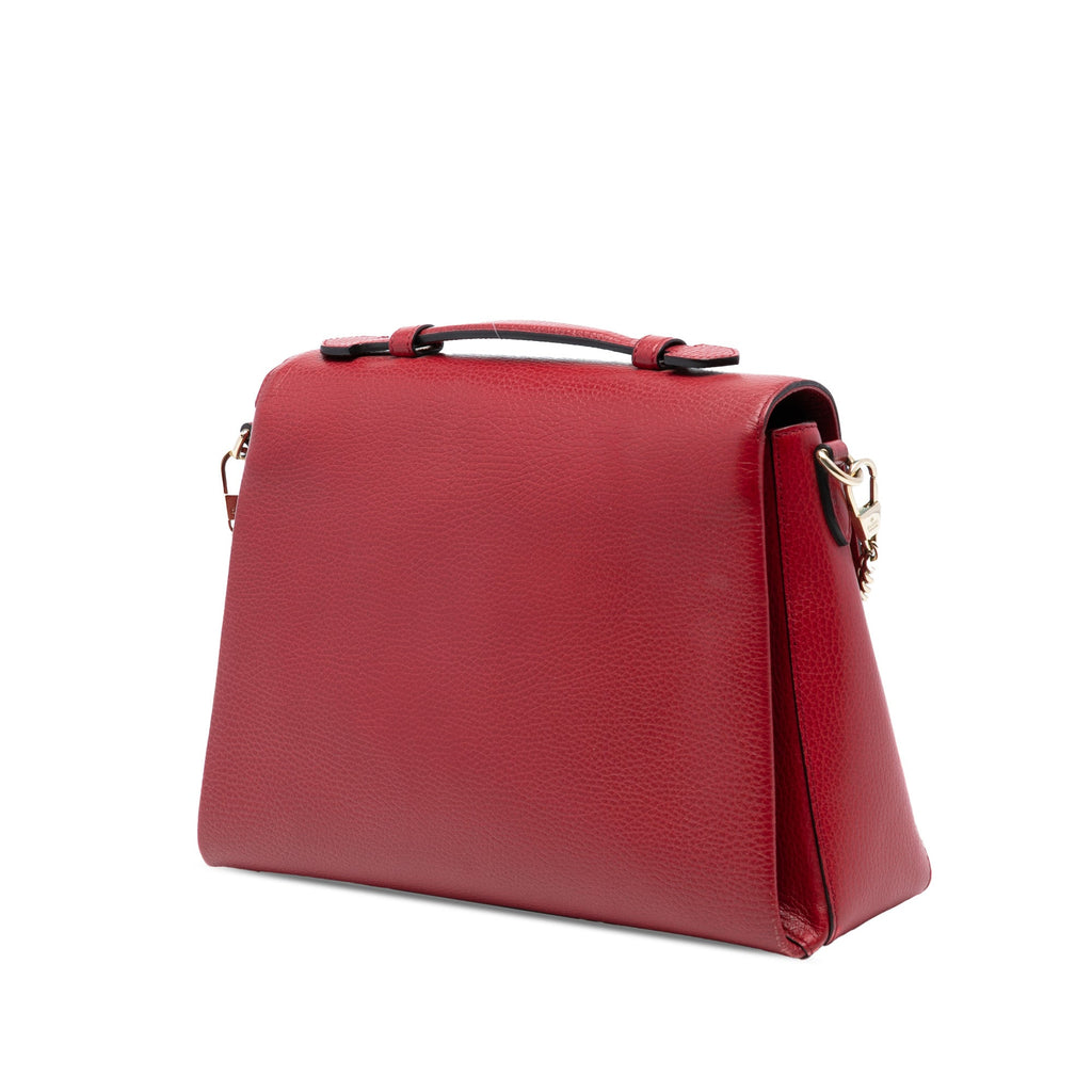 Medium Dollar Calf Interlocking G Satchel