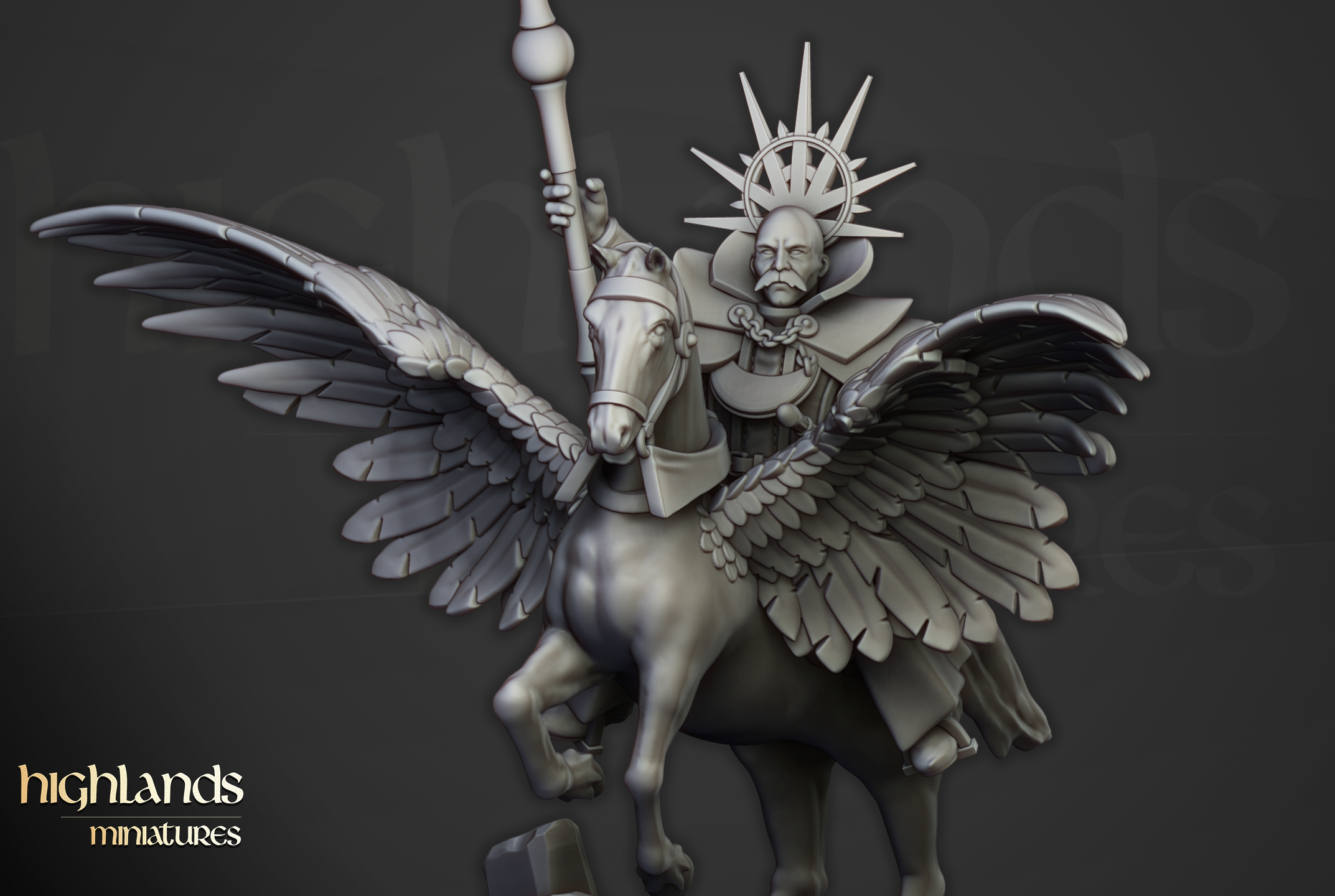 Wizard on Pegasus, Highlands Miniatures