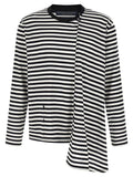 Yohji Yamamoto Paneled Striped Cotton Sweater — Black