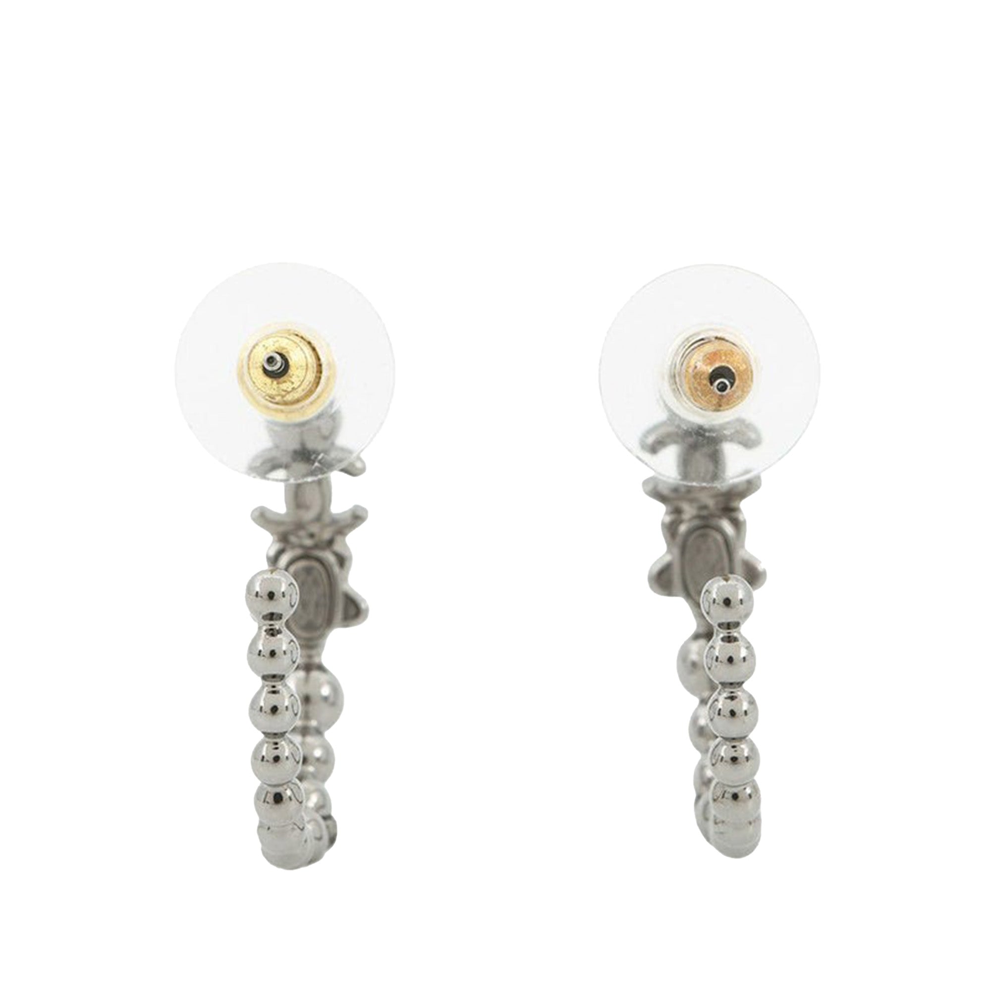 CC Silver Plated Crystal Star Push Back Earrings