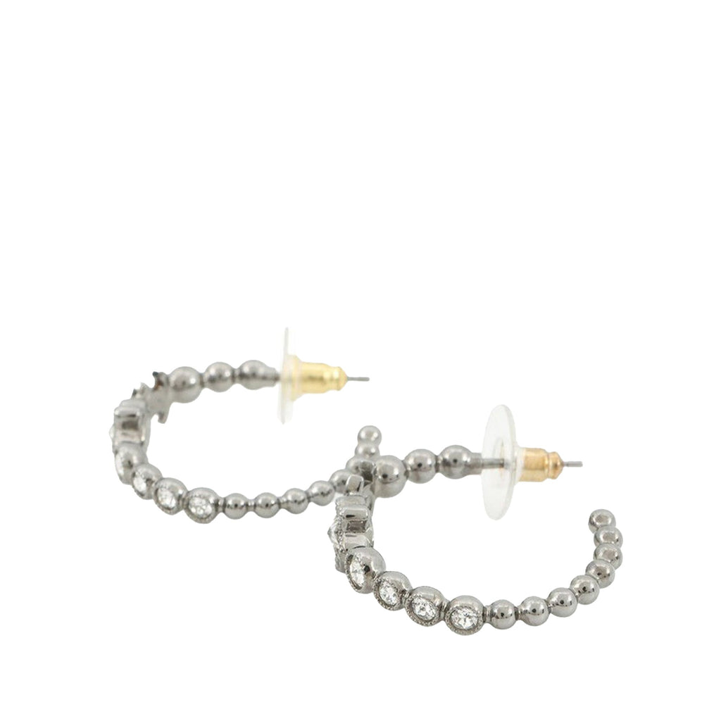 CC Silver Plated Crystal Star Push Back Earrings