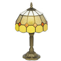 Handmade Stained Glass Table Lamp, Tiffany-Style Bedside Lamp for Bedroom, Living room, Home, Nightstand, Decorative Night Light, Orange