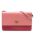 Bicolor Saffiano Lux Wallet On Strap