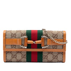 GG Canvas Web Horsebit Wallet on Chain