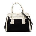 Bicolor Saffiano Cuir Trimmed Canvas Satchel