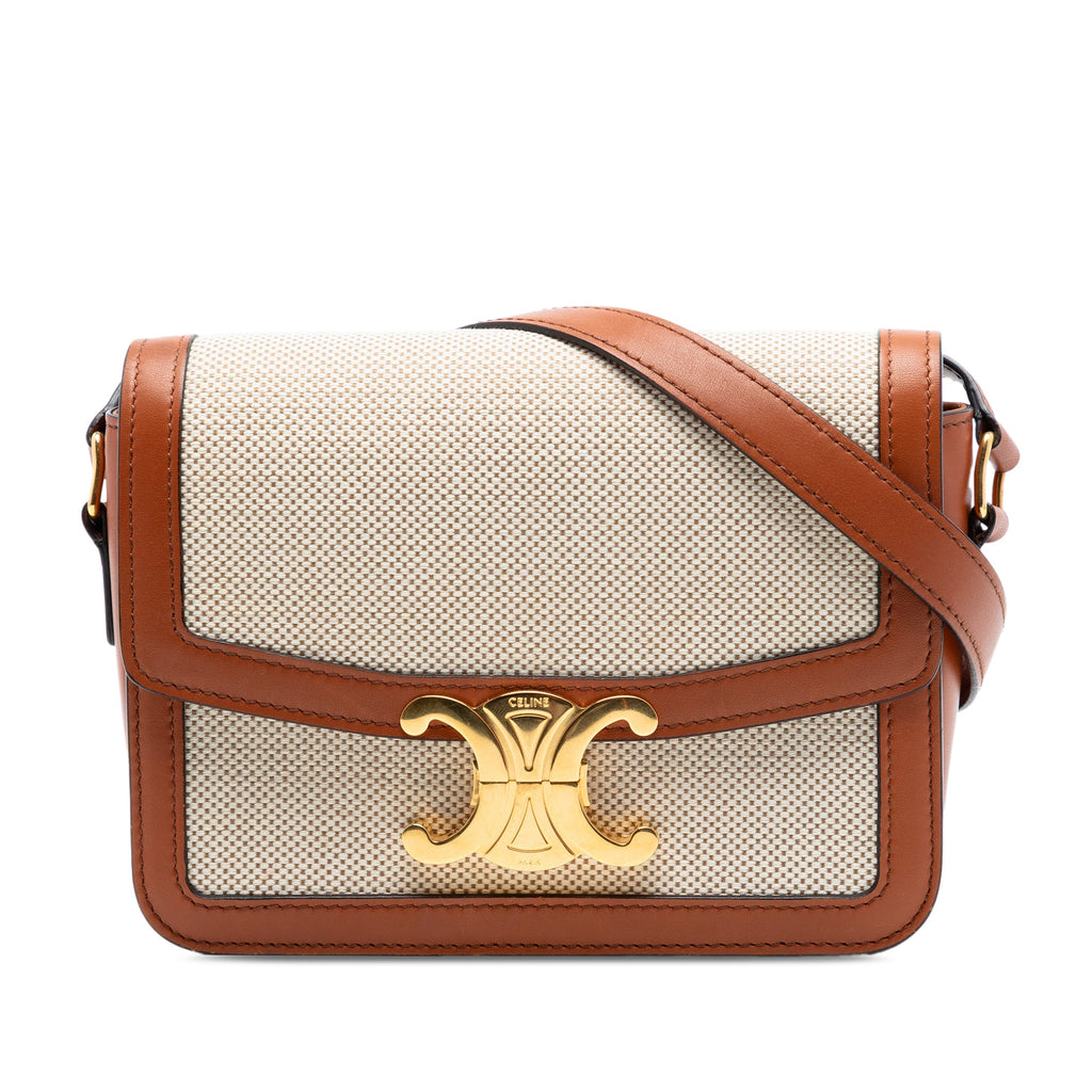 Teen Canvas and Calfskin Triomphe Crossbody
