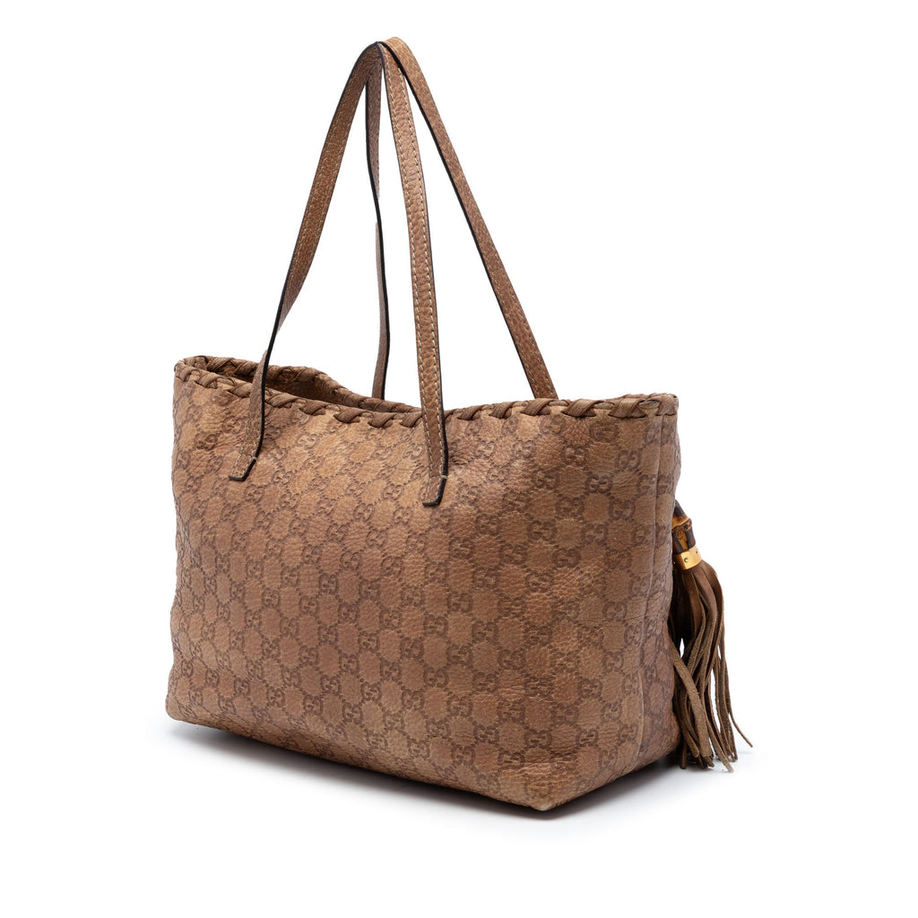Medium Guccissima Bamboo Tassel Tote