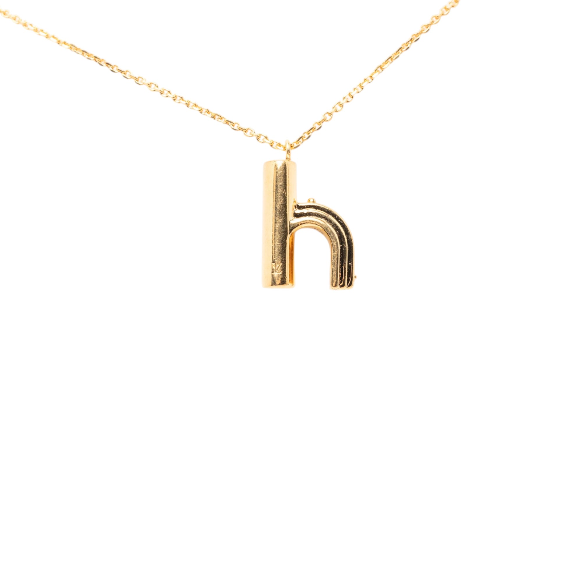 Gold Plated LV and Me Letter h Pendant Necklace