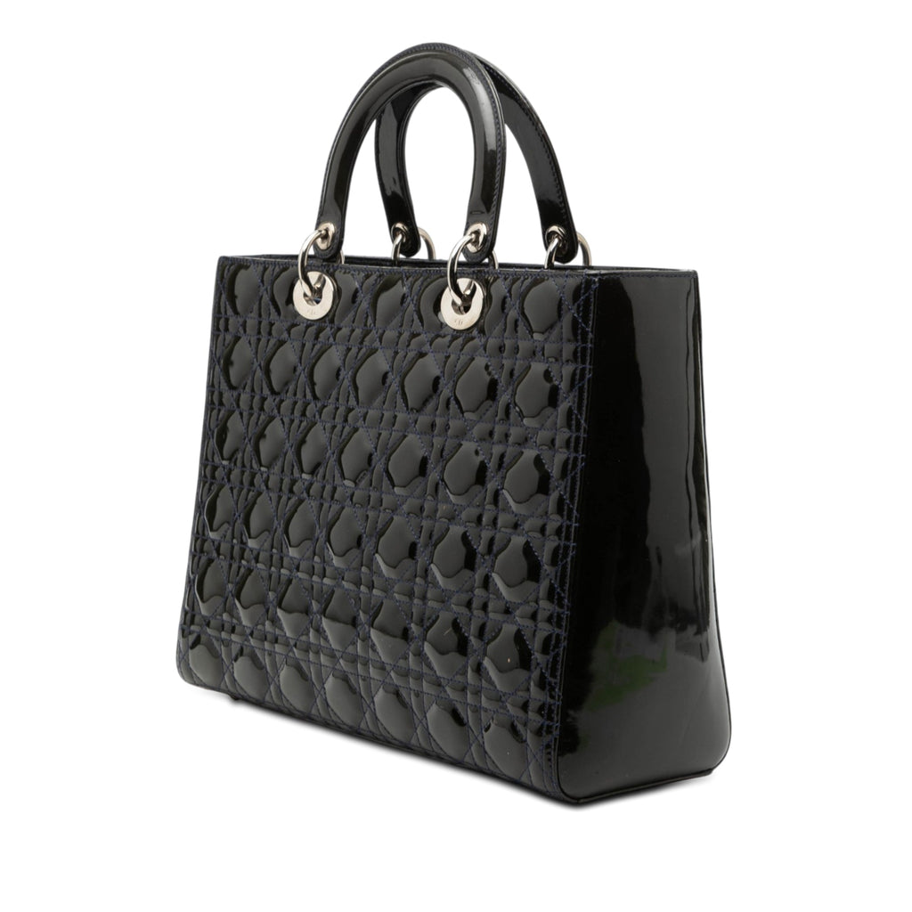 Large Patent Cannage Lady Dior