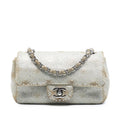 Mini Rectangular Iridescent Calfskin Strass Embellished Single Flap