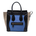 Micro Tricolor Calfskin and Suede Luggage Tote