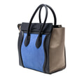 Micro Tricolor Calfskin and Suede Luggage Tote