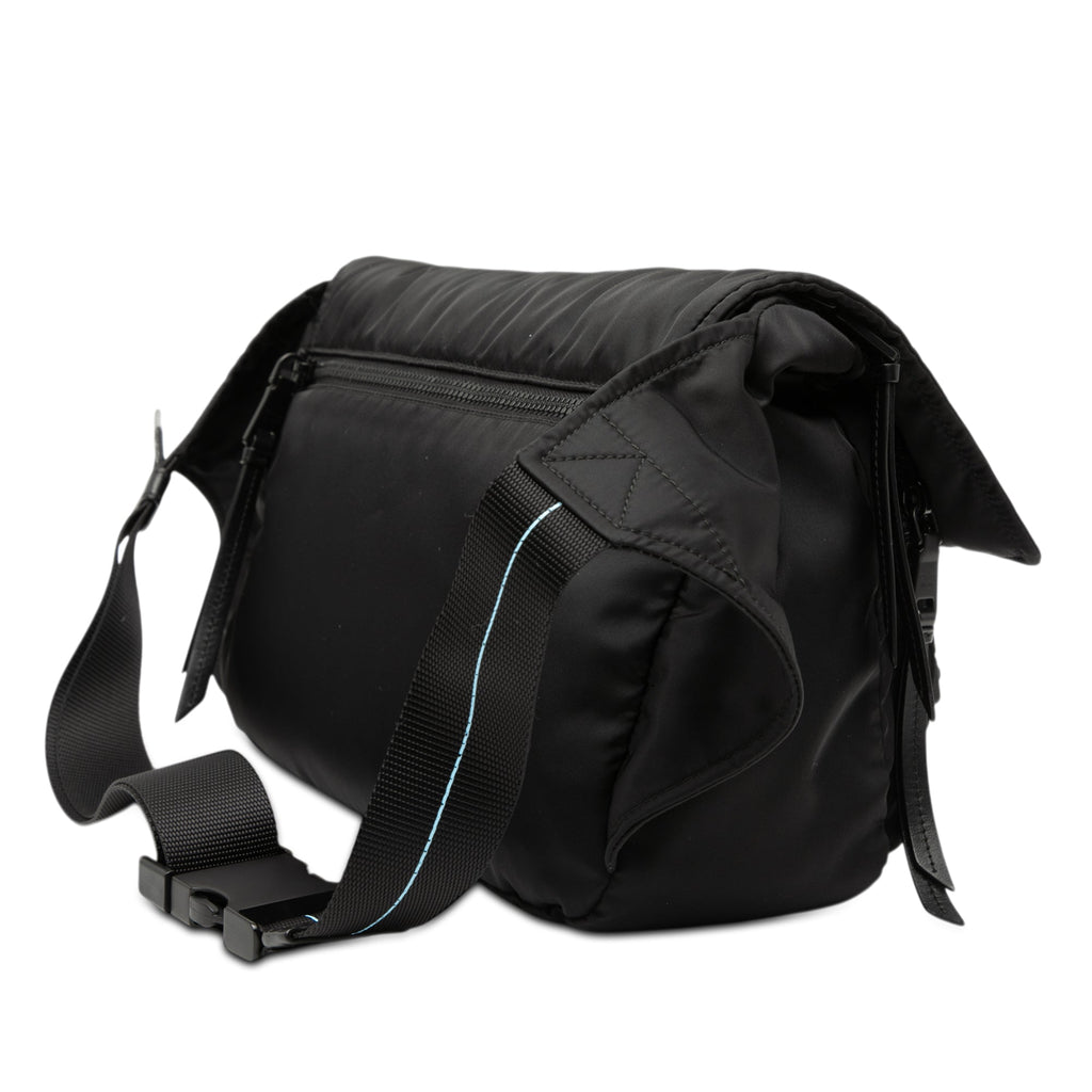 Soft Calf Trimmed Tessuto Double Buckle Belt Bag