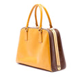 Bicolor Saffiano Vernice Pyramid Frame Handbag