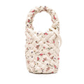 Small Floral Printed Leather Intrecciato Kalimero Bucket Bag